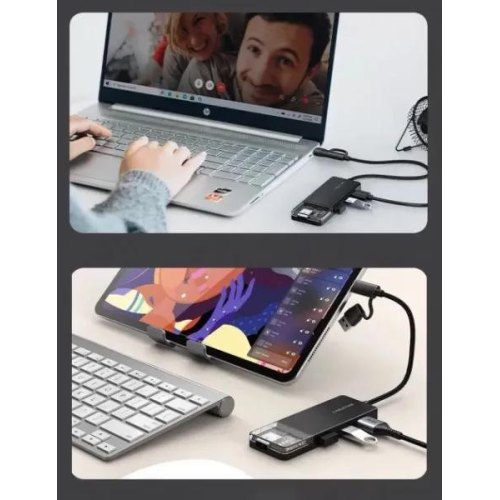 USB-хаб Cabletime CB03B, 4 в 1, USB Type-C