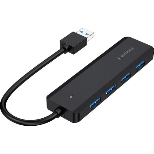 USB-хаб Gembird, 4 порти, USB 3.1 Type-A, чорний (UHB-U3P4P-02)
