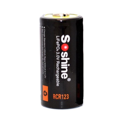 Акумулятор Soshine, 16340, CR123A, 600mAh, 1шт (RCR123P-3.2-600)