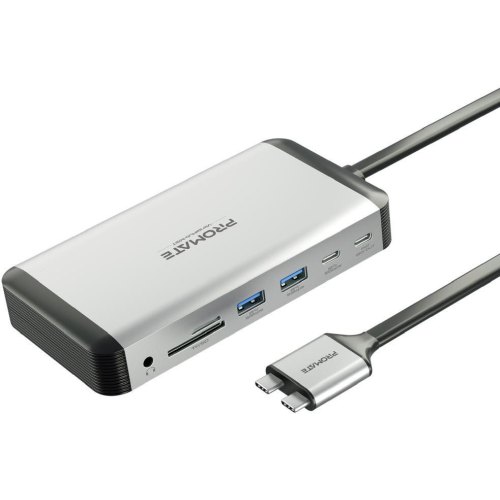 USB-хаб Promate VersaHub, 13 в 1, USB Type-C, Grey