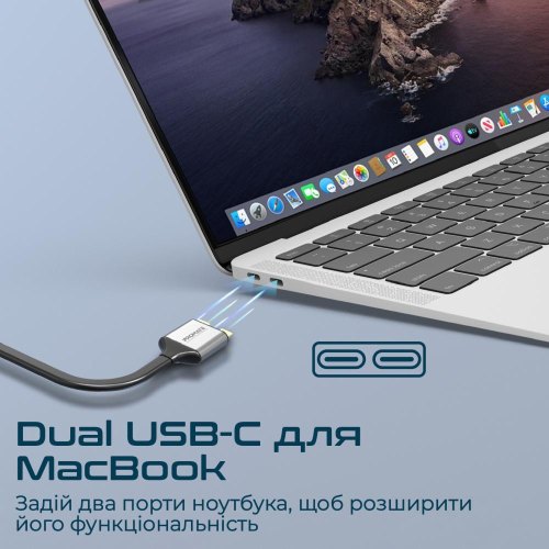 USB-хаб Promate VersaHub, 13 в 1, USB Type-C, Grey