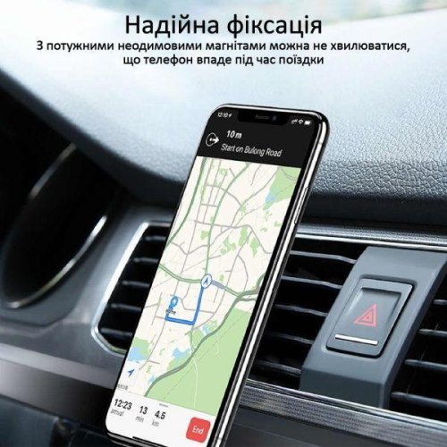 Автомобільний тримач для смартфона Promate AirGrip-3, магнітний, Red