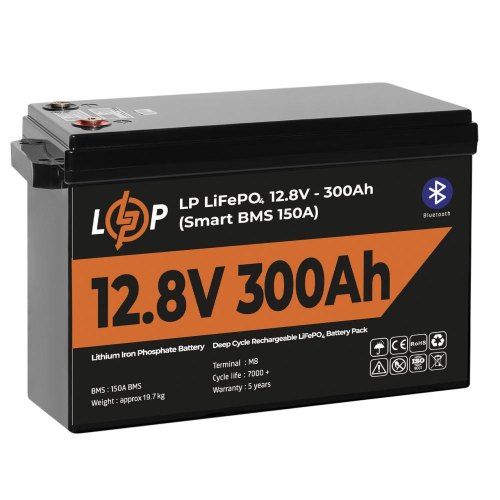 Акумуляторна батарея LogicPower, LiFePO4, 12.8V, 300Ah, 3840Wh, Bluetooth, Smart BMS 200A (LP30383)