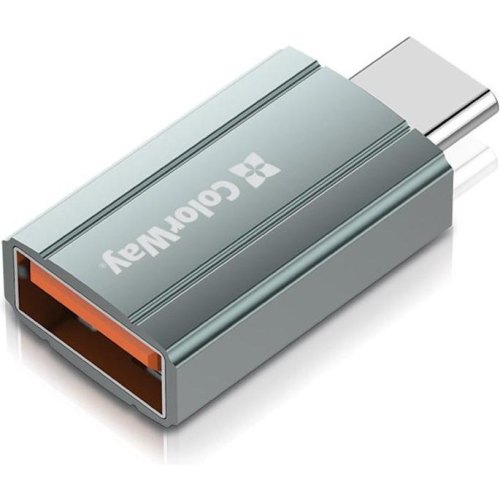 Адаптер Colorway, USB Type-A (F) to USB Type-C (M), USB 3.0, Gray (CW-AD-AC)