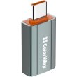 Адаптер Colorway, USB Type-A (F) to USB Type-C (M), USB 3.0, Gray (CW-AD-AC)