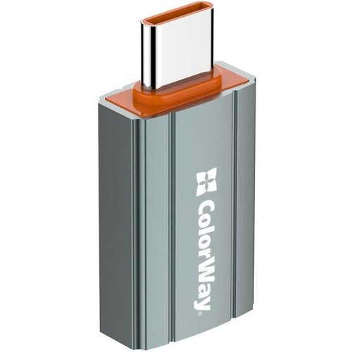 Адаптер Colorway, USB Type-A (F) to USB Type-C (M), USB 3.0, Gray (CW-AD-AC)