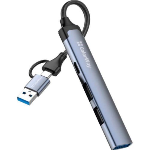 USB-хаб ColorWay, 4 в 1, USB Type-A/USB Type-C (CW-HUB06)