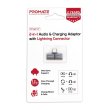 Адаптер Promate iHinge, Lightning (M) to 2хLightning (F), Grey