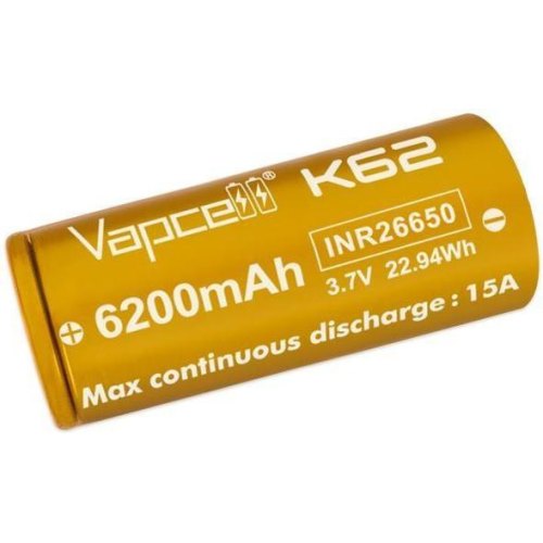 Акумулятор Vapcell, 26650, 6200mAh, 1шт (INR26650 K62)