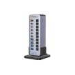 USB-хаб Promate GegaTower-60w, USB Type-C, Grey