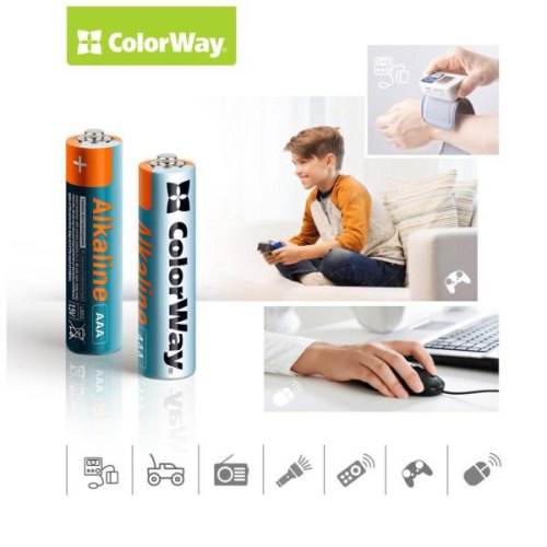 Батарейка ColorWay Alkaline Power, AAA/LR03, 24шт (CW-BALR03-24PB)