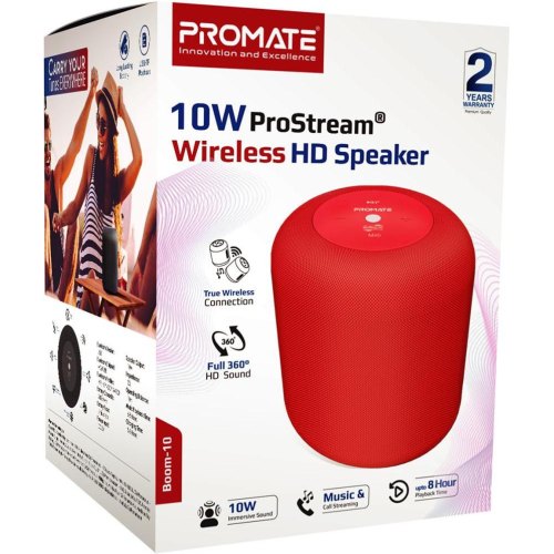Портативна колонка Promate Boom, 10W, Red