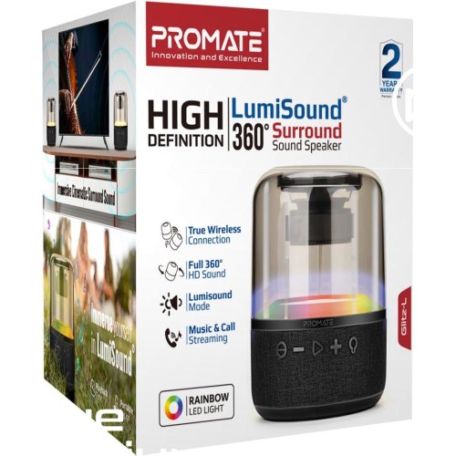 Портативна колонка Promate Glitz-L, 10W, Black