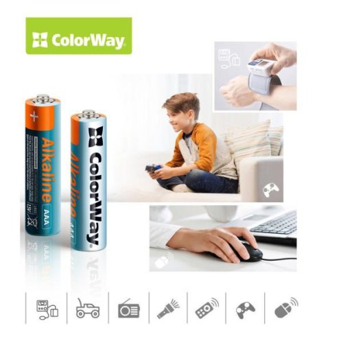 Батарейка ColorWay Alkaline Power, AAA/LR03, 8шт (CW-BALR03-8BL)