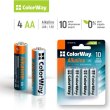 Батарейка ColorWay Alkaline Power, AA/LR06, 4шт (CW-BALR06-4BL)
