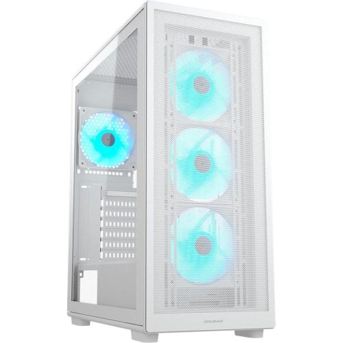 Корпус ігровий Cougar MX220 RGB, 4x120мм ARGB, ATX/mATX/mini-ITX, скляне вікно, білий