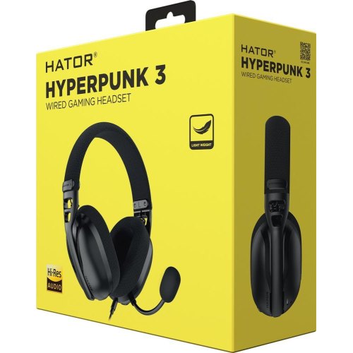 Гарнітура дротова, ігрова Hator Hyperpunk 3 Hi-Res, Black (ESH01)