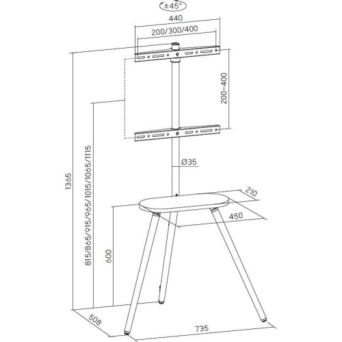 Стійка з кріпленням для телевізора OfficePro TVS226