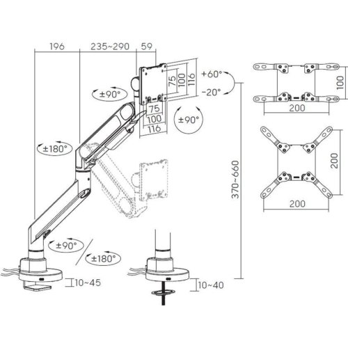 Кріплення настільне для монітора OfficePro MAH821B