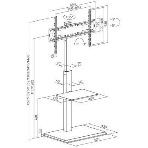 Стійка з кріпленням для телевізора OfficePro TVS297B
