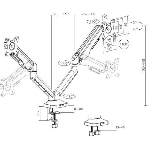Кріплення настільне для монітора OfficePro MA442W