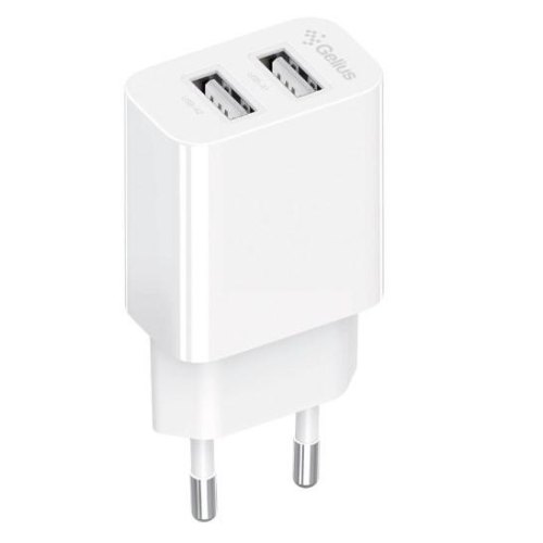 Мережевий зарядний пристрій Gelius Simple GP-HC059, 2xUSB Type-A, 2.4A, White (00000098754)