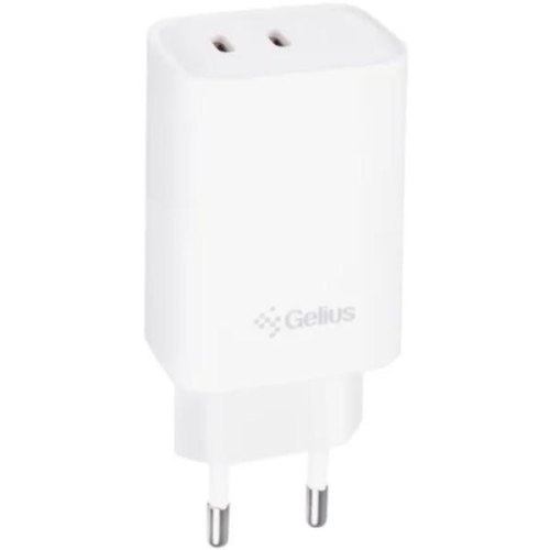 Мережевий зарядний пристрій Gelius Dos GP-HC062, 40W, 2xUSB Type-C, White (00000099740)