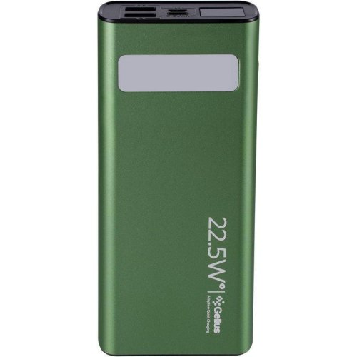 Зовнішній акумулятор Powerbank Gelius Lightstone GP-PB300i, 20000mAh, QC/PD 22.5W, Green (00000099033)
