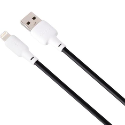 Кабель Gelius Full Silicon GP-UCN001L, USB Type-A to Lightning, 18W, 1.2м, Black/White (00000092318)