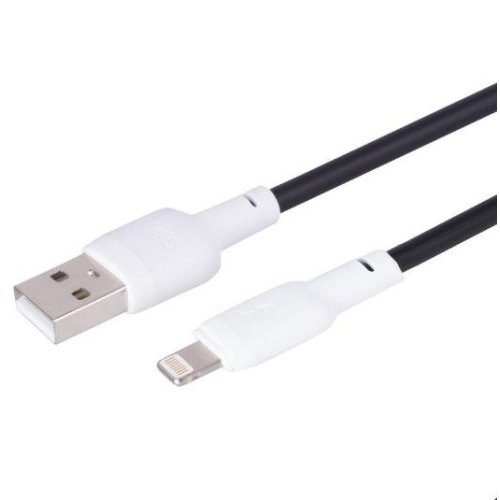 Кабель Gelius Full Silicon GP-UCN001L, USB Type-A to Lightning, 18W, 1.2м, Black/White (00000092318)
