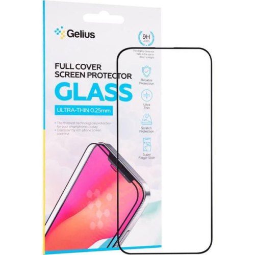 Захисне скло Gelius Full Cover Ultra-Thin, для Apple iPhone 16 Pro Max, 0.25мм, Black (00000099435)