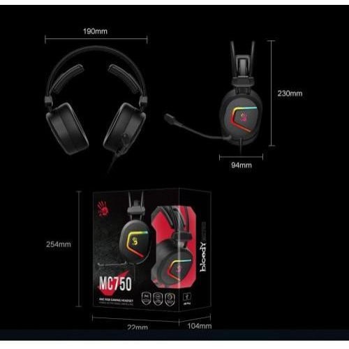 Гарнітура дротова, ігрова A4Tech Bloody MC750 Black