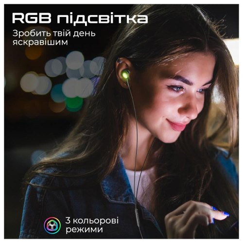 Гарнітура дротова Promate LumiBuds-C Black