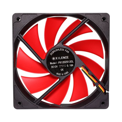 Вентилятор для корпусу Xilence XPF120.R (XF039), 120мм, 3-pin+4-pin, Black/Red