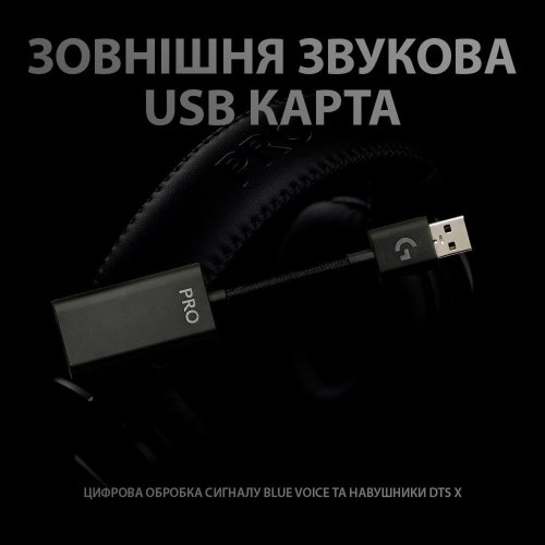 Гарнітура дротова, ігрова Logitech G Pro X with Stand Black (991-000358)