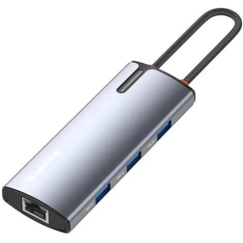 Док-станція ColorWay, USB Type-C to USB Type-C PD 100W/3xUSB 3.0/HDMI 4К/RJ-45 (CW-HUB02)