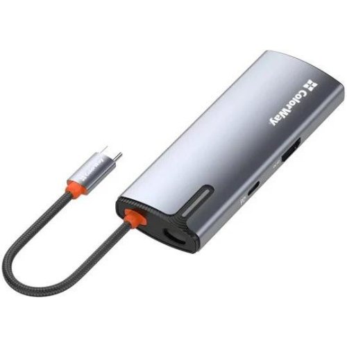 Док-станція ColorWay, USB Type-C to USB Type-C PD 100W/3xUSB 3.0/HDMI 4К/RJ-45 (CW-HUB02)