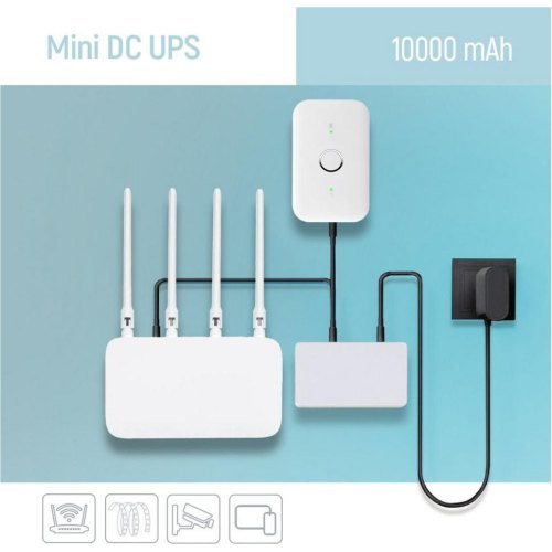 Джерело безперебійного живлення для роутерів ColorWay CW-PB100LI3WT, 10000mAh, 21W, DC 5V/9V/12V/24V