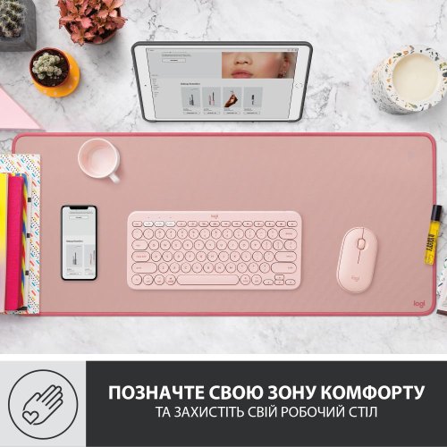 Килимок для миші Logitech Desk Mat Studio, Darker Rose (956-000053)