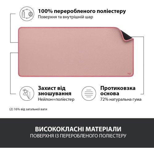 Килимок для миші Logitech Desk Mat Studio, Darker Rose (956-000053)