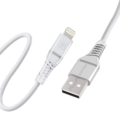 Кабель Promate, USB Type-A to Lightning, 2.4A, 1.2м, White (powerline-ai120.white)