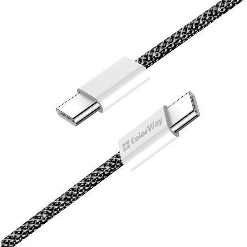 Кабель ColorWay, USB Type-C to USB Type-C, 3А, 1м, Black (CW-CBPDCC061-BK)