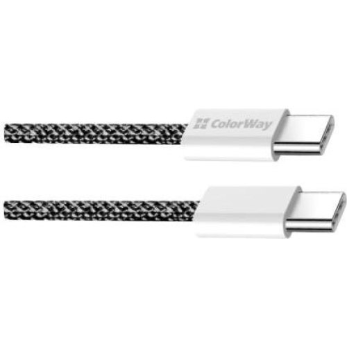 Кабель ColorWay, USB Type-C to USB Type-C, 3А, 1м, Black (CW-CBPDCC061-BK)