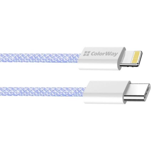 Кабель ColorWay, USB Type-C to Lightning, 3.0А, 1м, Purple (CW-CBPDCL061-PU)