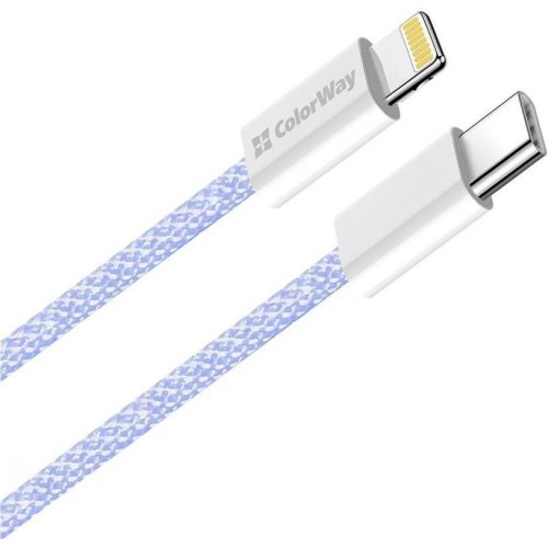 Кабель ColorWay, USB Type-C to Lightning, 3.0А, 1м, Purple (CW-CBPDCL061-PU)