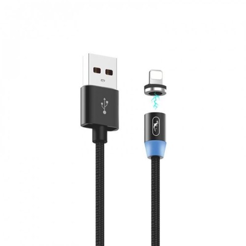 Кабель SkyDolphin S59L Magnetic, USB Type-A to Lightning, 1м, Black (USB-000440)