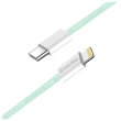 Кабель ColorWay, USB Type-C to Lightning, 3.0А, 1м, Green (CW-CBPDCL061-G)