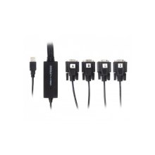 Кабель Viewcon, USB Type-A to 4хCOM, 9+25pin, 1.4м, Black (VE671)