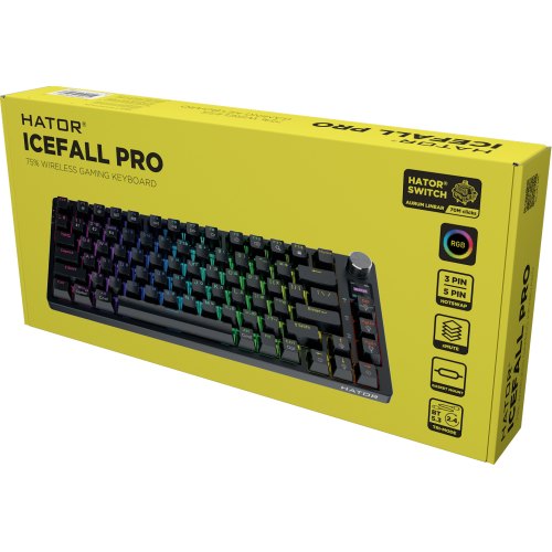 Клавіатура бездротова Hator Icefall PRO Wireless, TFT display, Black (HTK450UA)