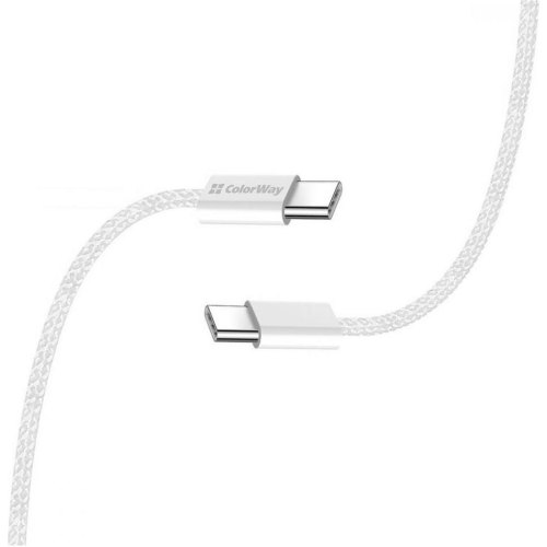 Кабель ColorWay, USB Type-C to USB Type-C, 3А, 1м, Grey (CW-CBPDCC061-GR)